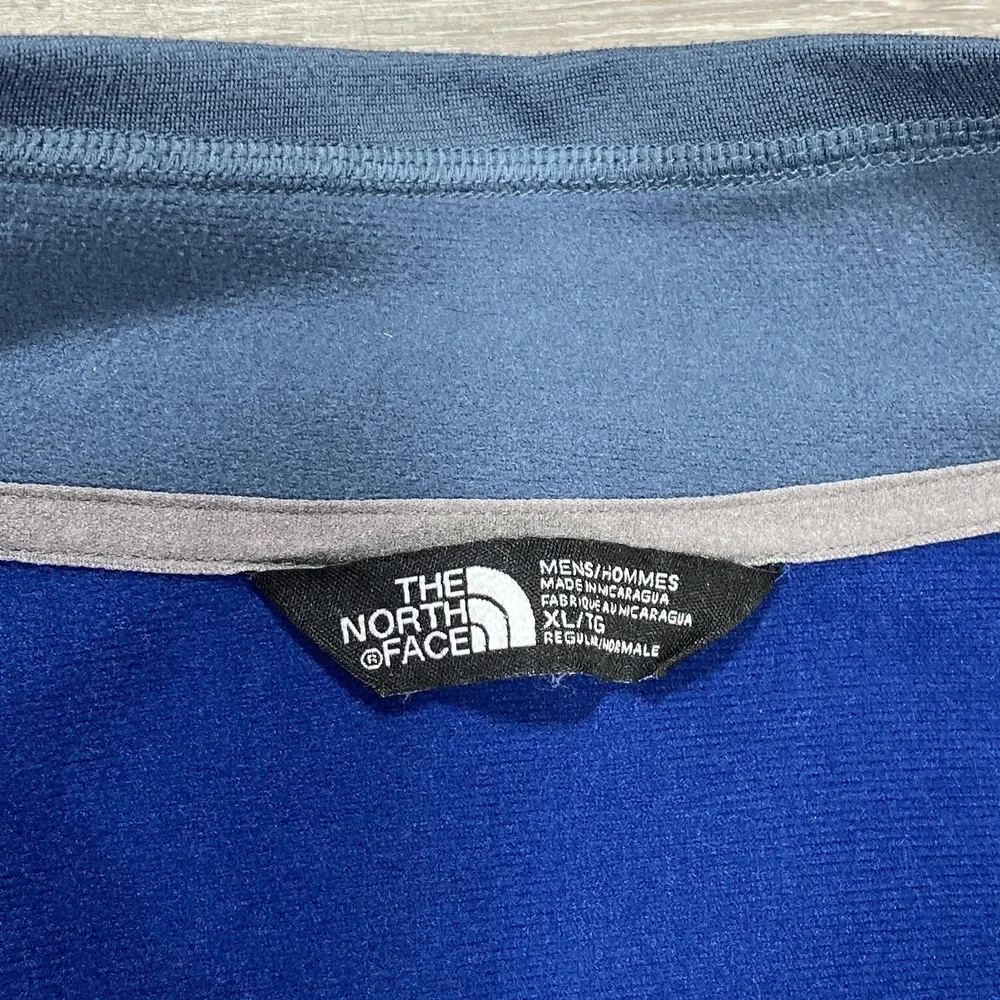 The North Face Pullover Mens XL Blue Gray Quarter Zip Fleece Outdoor‎ Hiking